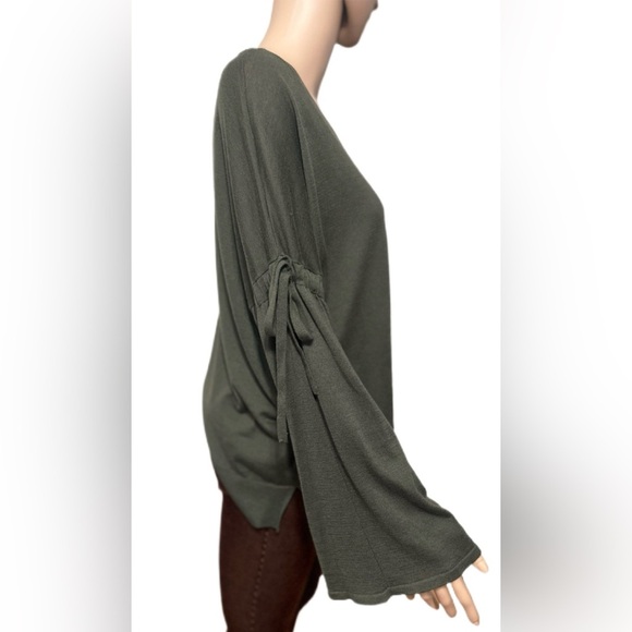 French Connection Women’s Size M Olive Green Long Sleeve Relaxed Tie-Sleeve 1038 - Picture 4 of 7